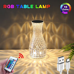 Vase Shape Atmosphere Crystal Lamp Romantic Bedside Diamond Table Lamp  Home Christmas Decorations LED Lights Shopping