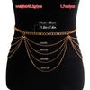 Image of Trendy Hot Girl Waist Chain Rhinestone Wave Type Body Chains Shopping