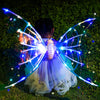 Image of Girls Electrical Butterfly Wings With Lights Glowing Shiny Dress Up Moving Fairy Wings For Birthday Wedding Christmas Halloween Shopping