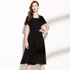 Image of Medium Length Black Chiffon Dress For Women Shopping