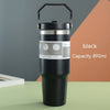 Image of Portable Car Cup Stainless Steel Cup Travel Sports Water Bottle With Handle Cover Coffee Tumbler Cup Shopping