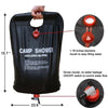 Image of 20L Camping Shower Portable Compact Solar Sun Heating Bath Bag Outdoor Travel Shopping