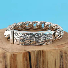 Vintage Dragon Pattern Sculpture Leading Men's Bracelet Shopping