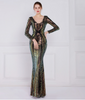 Image of New Banquet Elegant Long-sleeved Sequined Aura Queen Fishtail Dress Shopping