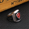 Image of Vintage Oil Dripping Red Cross Men's Personalized Stainless Steel Ring Shopping