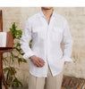 Image of Fashion Pure Linen Breathable Retro Long Sleeve Shirt Men Shopping