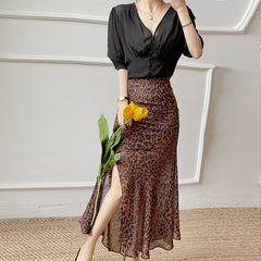 Fashion Personality Heart Leopard Wild Beauty Ladies Suit Shopping