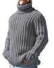 Image of Turtleneck Solid Color Slim Fit Knit Sweater Shopping