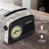 Image of Black AM FM Radio - Small Portable Radios Vintage Retro With Headphone Jack, Large Analog Rotary Tuning Dial Shopping