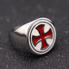 Image of Retro Men's Titanium Steel Ring Red Drip Cross Shopping