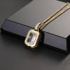 Image of RETRO Geometric Color Zircon Necklace Shopping