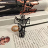 Image of Hip Hop Stainless Steel Cross Shelf Decorative Pendant Hollow Retro Titanium Steel Necklace Shopping