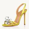 Image of Women's Fashion Diamond Decorations Bow High Heel Sandals Shopping