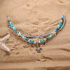 Image of Beach Anklet Sea Turtle Pendant Starfish Turquoise Anklet Shopping