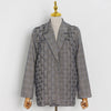 Image of Personalized Grey Plaid Jacket With Heavy Pleating Shopping