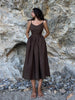 Image of Pure Cotton V-neck Strap New Elegant Dress Shopping