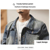 Image of American Retro Embroidered Denim Coat Men's Jacket Shopping