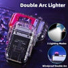 Image of Transparent Shell Double Arc Lighter  Waterproof And Windproof Outdoor Lighter Lighting Multi-purpose Electronic Cigarette Lighter Shopping