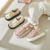 Image of Simple Color Matching Twist Upper Surface Soft Home Wear Warm Couples Cotton Shoes Shopping