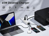 Image of USB C Charger, MANTO 65W 5-in-1 GaN USB Charging Station, Super Fast Charger With 2 USB C Ports, 2 USB Ports And 1 Outlet, USB C Power Strip Shopping