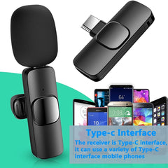 Wireless Lavalier Lapel Microphone For IPhone IPad Professional Wireless Clip Mic - Cordless Omnidirectional Condenser Recording Mic For Interview Video Podcast Vlog YouTube Shopping