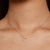 Image of Heart-shaped Moissanite Necklace Simple Classic S925 Sterling Silver Shopping