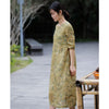 Image of New Cotton Linen High-woven Ramie Floral Dress Women's Literary And Artistic Self-cultivation Shopping