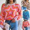 Image of Fashion Color Contrast XINGX Long Sleeve Pullover Sweater Shopping