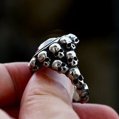 European And American Retro Skull Titanium Steel Men's Ring