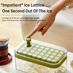 One-button Press Type Ice Mold Box Plastics Ice Cube Maker Ice Tray Mold With Storage Box With Lid Bar Kitchen Accessories Shopping