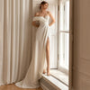 Image of New Short Front And Long Back Bodice Light Wedding Dress Shopping