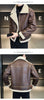 Image of Fur Integrated Motorcycle Jacket Men's Fleece-lined Thickened Leather Jacket Shopping