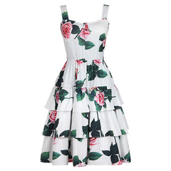 Women's Fashion Print Cake Shape Slip Dress