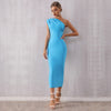 Image of Ladies One Shoulder Bandage Dress Shopping