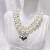 Image of Fashion Temperament Pearl Necklace Peach Heart Vintage Sweater Chain Women Shopping