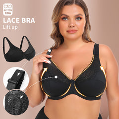 Lace Steel Ring Plus Size Women's Bra