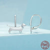 Image of Aifule Original Cute Sausage Dog Stud Sterling Silver Simple Wild Earrings Shopping