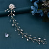 Image of Rhinestone Hair Accessories Simple Handmade Woven Pearl Crystal Updo Modeling Headdress Shopping