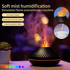 New Volcanic Flame Aroma Diffuser Essential Oil Lamp 130ml USB Portable Air Humidifier With Color Night Light Mist Maker Fogger LED Light Shopping