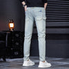 Image of Men's Patchwork Contrast Color Casual Cloth Patch Jeans Shopping