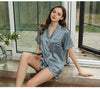 Image of Silk Pajamas Women's Short-sleeved Shorts Two-piece Set Silk Pajamas Shopping