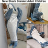 Image of Shark Onesie Blanket For Adults, Shark Blanket Hoodie, Shark Blanket Super Soft Cozy Flannel, Boys Girls Cosplay Costume Sleeping Bag For Night Shopping