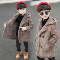 Fashion Boys' Suede Padded Trench Coat Shopping