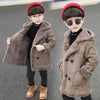 Image of Fashion Boys' Suede Padded Trench Coat Shopping