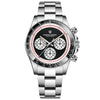 Image of Berjani Quartz Watch Men's Chronograph Stainless Steel Shopping