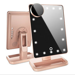 Touch Screen Makeup Mirror With 20 LED Light Bluetooth Music Speaker 10X Magnifying Mirrors Lights Shopping111