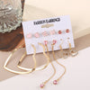 Image of Creative Simple Retro Love Star Chain Earings Set Shopping