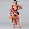 Image of Plus Size Swimsuit One-piece Skirt Print Plus Size Swimsuit Shopping