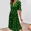 Image of New Deep V Polka-dot Slim-fit Dress Shopping