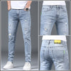 Image of Thin Men's Slim Fit Ripped Leisure Trousers Shopping